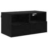 TV Wall Cabinets Wall-mounted 2 pcs Black Oak 60 x 30 x 30 cm 882927