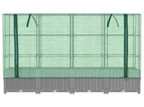Raised Bed with Greenhouse Cover Rattan Look 160x40x138 cm 4015858