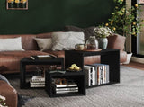 Nesting Tables 3 pcs Black Engineered Wood 808577