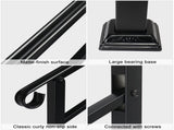 Handrails for Outdoor Steps, Wrought Iron Handrail Fits 1 or 3 Steps, Transitional Handrail with 44429222