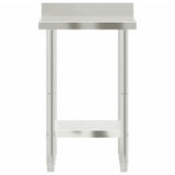 Kitchen Work Table with Backsplash 55x55x93 cm Stainless Steel 376456
