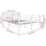 3100634 Bed Frame without Mattress Solid Wood 140x190 cm