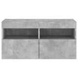 TV Wall Cabinet with LED Lights Concrete Grey 80x30x40 cm 837203