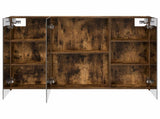Bathroom Mirror Cabinet with Door Smoked Oak 100 x 14.5 x 70 cm 889123