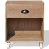 ZNTS Nightstand 2 pcs Brown Solid Wood 243162