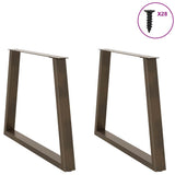Dining Table Legs V-Shape 2 pcs Natural Steel 100x cm Steel 4012583