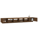 3 Piece TV Cabinet Set with LED Lights Brown Oak Engineered Wood 3120178