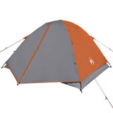 ZNTS Camping Tent Dome 3-Person Grey and Orange Waterproof 94411