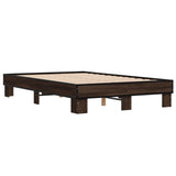 Bed Frame without Mattress Brown Oak 120x200 cm 845866