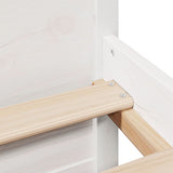 Bookcase Bed without Mattress White 120x190cm Small Double Solid Wood Pine 3322430