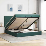 Ottoman Bed with Mattresses Dark Green 160x200cm Velvet 3313412