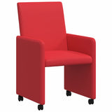 Dining Chairs with Wheels with Wheels 2 pcs Red 57 x 66 x 94 cm 42017821