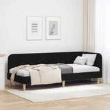 Corner Bed Frame with Headboard Black 80 x 200 cm Fabric 42016555