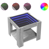 Coffee Table with LED Grey Sonoma 53x53x45 cm Engineered Wood 847544