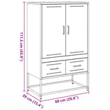 Highboard Mustard Yellow 68x39x111.5 cm Steel 846611