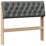 Upholstered Headboard Dark Grey 90 cm Solid Pine Wood 879195
