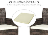 4 PC Rattan Chair Set, Patio Sofa Chairs Set, Cushioned Outdoor Rattan Furniture T3398P315403
