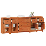 Sideboard with Drawer 5 pcs Wax Brown Solid Pine Wood 3424976