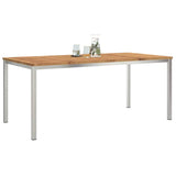 Dining Table 180x90x75 cm Solid Acacia Wood and Stainless Steel 42006189