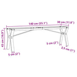 ZNTS Coffee Table Legs Y-Frame 140x30x43 cm Cast Iron 357926