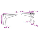 ZNTS Coffee Table Legs Y-Frame 140x30x43 cm Cast Iron 357926