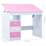 287447 Children Drawing Study Desk Tiltable Pink and White