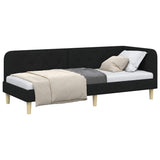 Corner Bed Frame with Headboard Black 80 x 200 cm Fabric 42016555