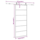 Sliding Door with Hardware Set Black 90x205 cm ESG Glass 3375928
