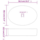 Countertop Basin Black and Blue Oval 56.5x36.5x13.5 cm Ceramic 155114