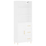 Highboard White 69.5x34x180 cm Engineered Wood 3190005