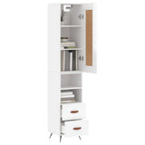 Highboard High Gloss White 34.5x34x180 cm Engineered Wood 3200235