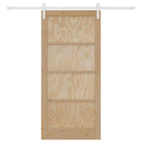 Sliding Door Brown 93 x 202 cm Solid Pine Wood 3333262