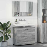 Bathroom Furniture Set with Drawer with Shelf 2 pcs Grey Sonoma 3393019