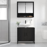 Bathroom Furniture Set 2 pcs Black Oak Engineered Wood 3402347