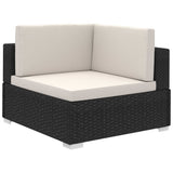 Patio Furniture Black Poly Rattan Large Removable Covers 41269
