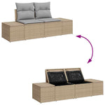 Garden Sofa with Cushion Beige 123 x 62 x 69cm Poly Rattan 42006805