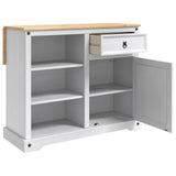 Kitchen Trolley 2 pcs White and Honey Wax 112 x 70 x 91.5 cm 3425387