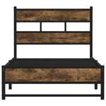 ZNTS Metal Bed Frame without Mattress Smoked Oak 80x200 cm 4017209