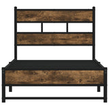 ZNTS Metal Bed Frame without Mattress Smoked Oak 80x200 cm 4017209
