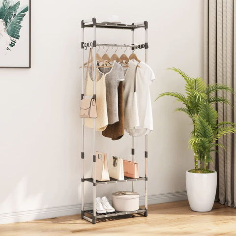 3-Tier Clothes Rack Silver 59x29x192 cm Aluminium 344385