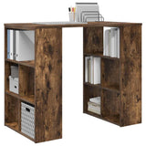 Desk with Shelf Smoked Oak 90 x 50 x 75 cm Engineered Wood 869510