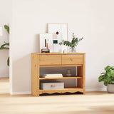 Console Table Drammen Oak 89.5 x 37 x 73 cm Solid Pine Wood 42003046