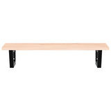 Basin Shelf Wall Mounted Steel and Solid Wood Oak 3302547