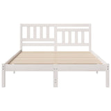 Bed Frame with Headboard White 120 x 190 cm Solid Pine Wood 872243