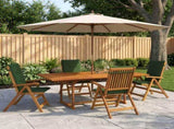 5-Piece Garden Dining Set Natural Solid Acacia Wood 3434523
