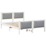 Bed Frame with Headboard Light Grey 140 x 190 cm Fabric 878338