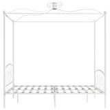 Bed Frame without Mattress with Canopy White 160x200 cm Metal 284472