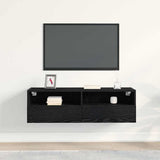 TV Wall Cabinet 100 x 30 x 30 cm Black Oak Engineered Wood 862192