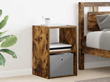 Bedside Table with Drawer 2 pcs Smoked Oak 30.5 x 27 x 59.5 cm 8000621