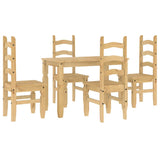 ZNTS 5 Piece Dining Set Panama Solid Wood Pine 3345197